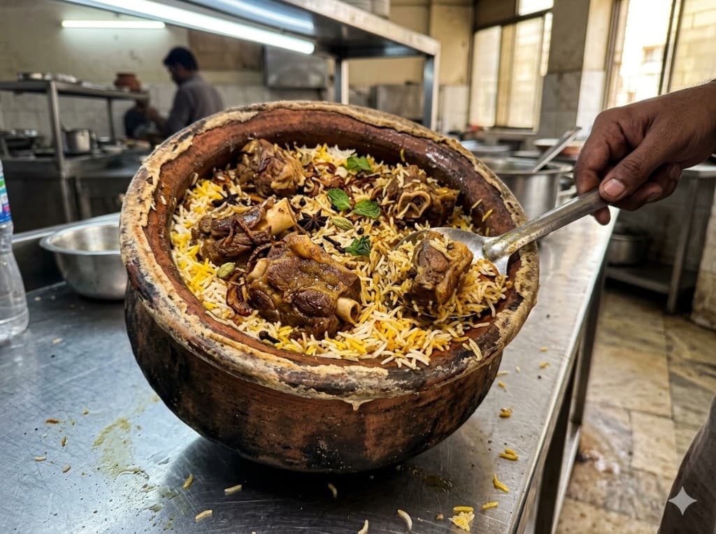 Dumba Matka Biryani in clay pot – Bin Qasim Kitchen Islamabad