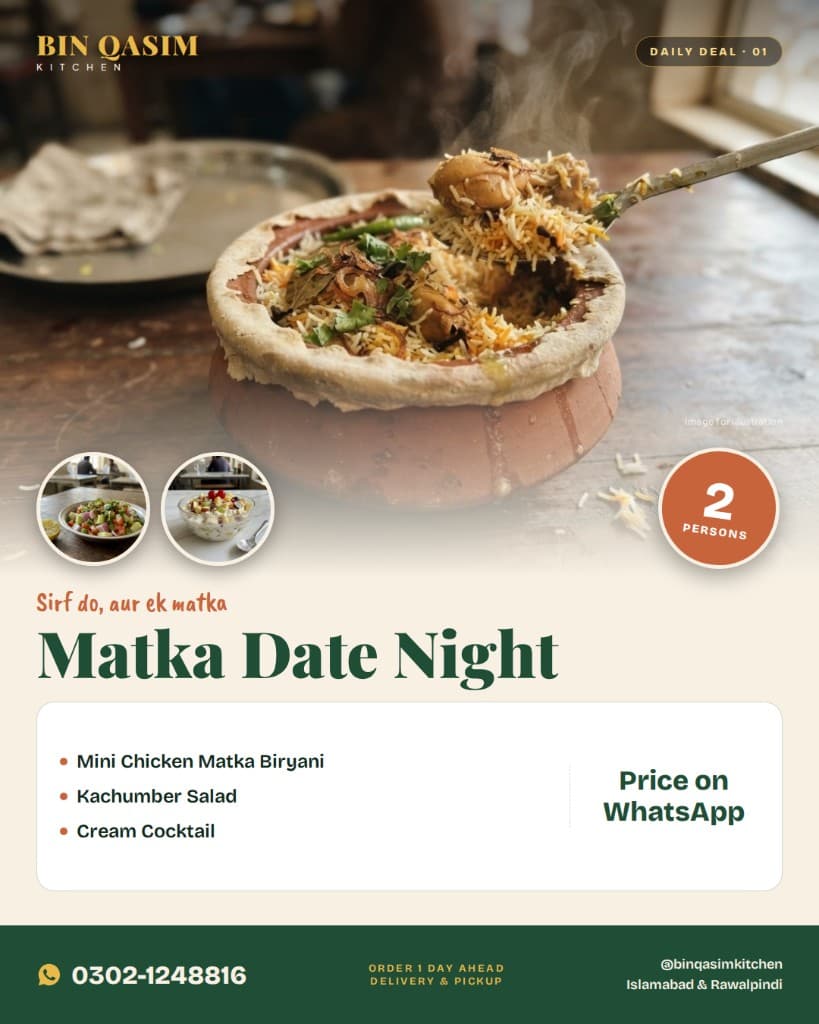 Matka Date Night in clay pot – Bin Qasim Kitchen Islamabad