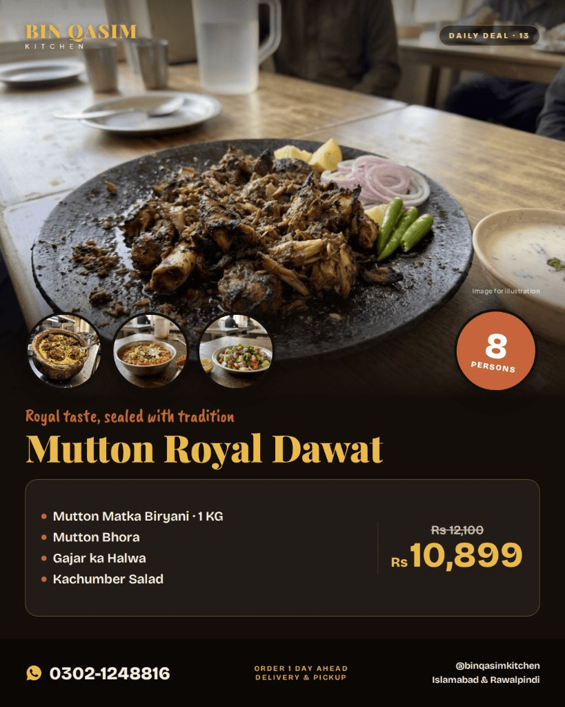 Mutton Royal Dawat in clay pot – Bin Qasim Kitchen Islamabad
